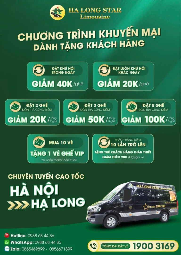 Đặt vé tuyến Hà Nội ↔ Hạ Long