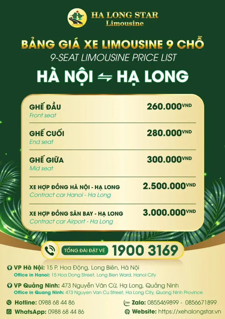 Đặt vé tuyến Hà Nội ↔ Hạ Long